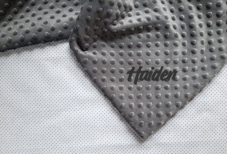 Minky FLĪSA bērnu sedziņa PELĒKIE PUNKTIŅI