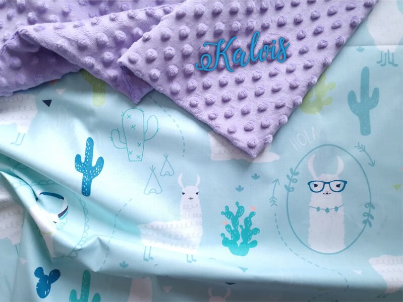 Minky FLĪSA bērnu sedziņa LAMAS KAKTUSOS