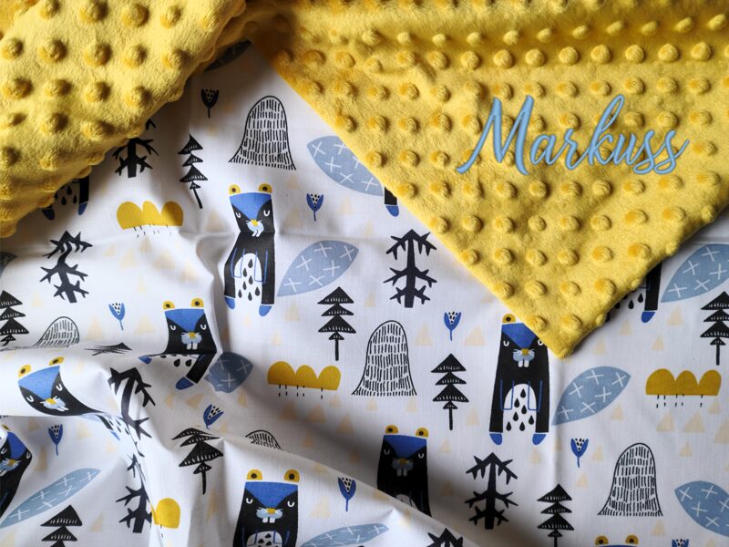 Minky FLĪSA bērnu sedziņa BEBRS MEŽĀ